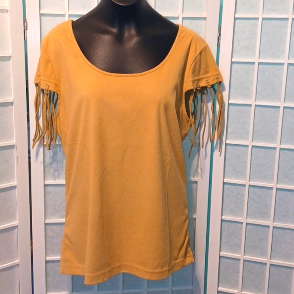 Jamie Nicole Top fringes and suede like 4967